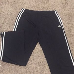 adidas Black Track Pants with White Stripes